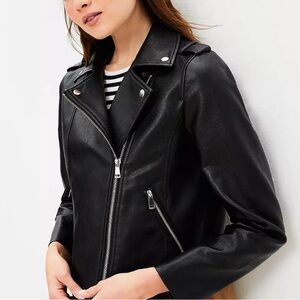 Ann Taylor Black Leather Moto Jacket